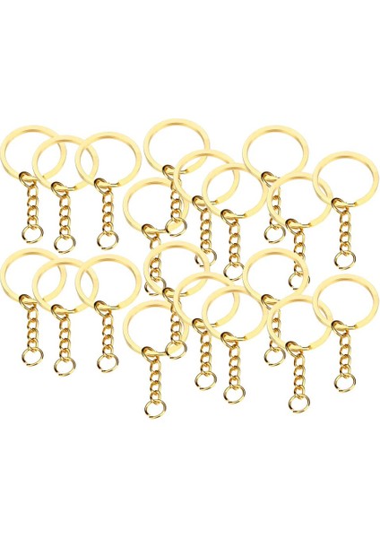40PCS Bölünmüş Halka Düz Yüzey Anahtar Halkaları Çift Döngü Anahtar Zinciri Gümüş/altın (Yurt Dışından) indirimleri