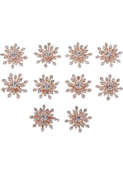 4X10 Kristal Flatback Rhinestone Düğmeleri Çiçek Diamante Charms Bezemeler 4 Adet (Yurt Dışından)