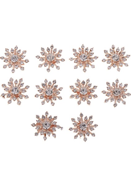 4X10 Kristal Flatback Rhinestone Düğmeleri Çiçek Diamante Charms Bezemeler 4 Adet (Yurt Dışından)