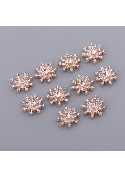 4X10 Kristal Flatback Rhinestone Düğmeleri Çiçek Diamante Charms Bezemeler 4 Adet (Yurt Dışından)