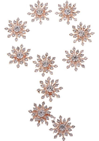 4X10 Kristal Flatback Rhinestone Düğmeleri Çiçek Diamante Charms Bezemeler 4 Adet (Yurt Dışından)