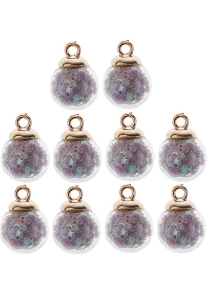 2X10 Adet 16MM Tiny Yıldız Cam Top Charms Kolye Dıy Zanaat Beyaz 2 Adet (Yurt Dışından)