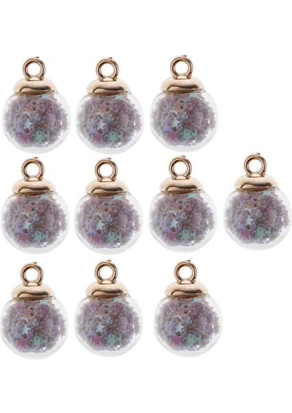 2X10 Adet 16MM Tiny Yıldız Cam Top Charms Kolye Dıy Zanaat Beyaz 2 Adet (Yurt Dışından)