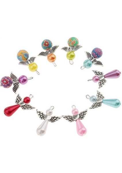 4X10 Adet Çeşitli Melek Kanatları Charms Inci Polimer Kil Kolye Bulguları 4 Adet (Yurt Dışından)