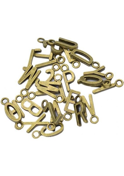2X26 Adet Ingilizce Alfabe A-Z Harfleri Metal Dıy Charm Takı Bulma Aksesuar 2 Adet (Yurt Dışından)