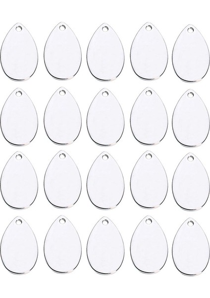 4X20X 10X18MM Metal Waterdrop Boş Damgalama Takılar Tag Kolye Takı Yapımı 4 Adet (Yurt Dışından)