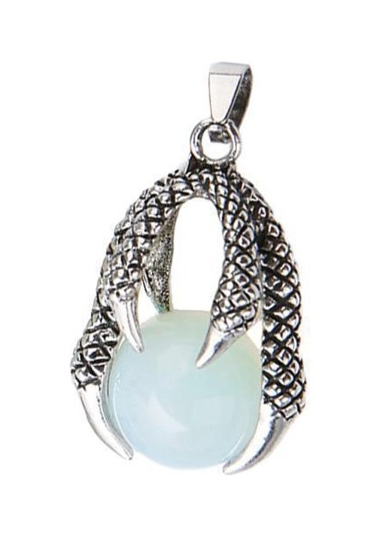 2xalloy Dragon Pençe Kolye Opal Taş Turkuaz Kolye Charms Sıcak Beyaz 2 Adet (Yurt Dışından)