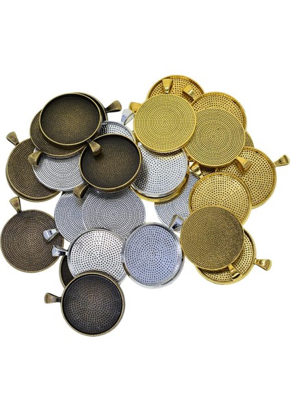 2X50 Parça Boş Yuvarlak Çerçeve Tepsi Baz 30MM Dia Cabochon Kolye Takı 2 Adet (Yurt Dışından)