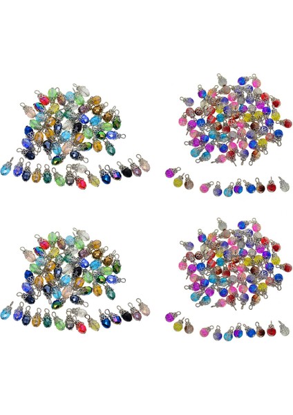 200X Kristal Cam Boncuk Charms Renkli Kolye Takı Yapımı Kolye (Yurt Dışından)