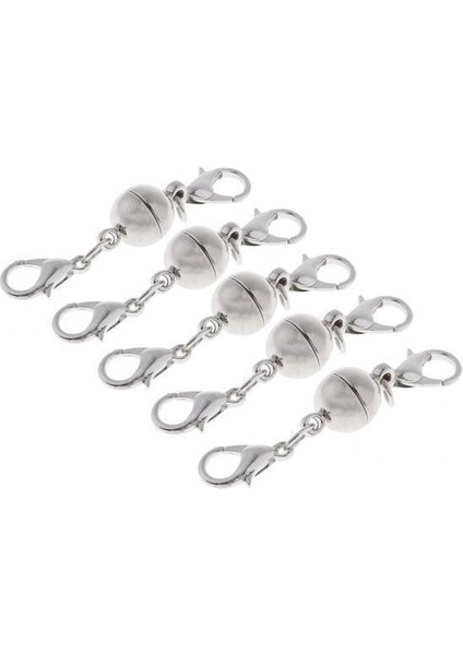 4x5 Setleri Dıy Takı Yapımı Topu Manyetik Klips Konnektör ile Istakoz Toka 4 Adet (Yurt Dışından)