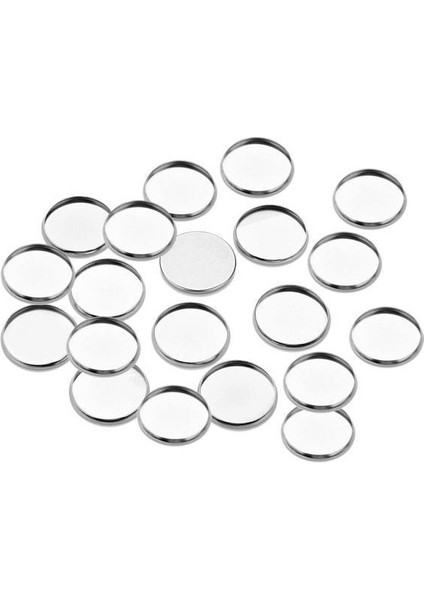 2x 20 Adet Paslanmaz Çelik Boş Yuvarlak Takı Yapımı Ayarları Cabochon Baz 12MM (Yurt Dışından)