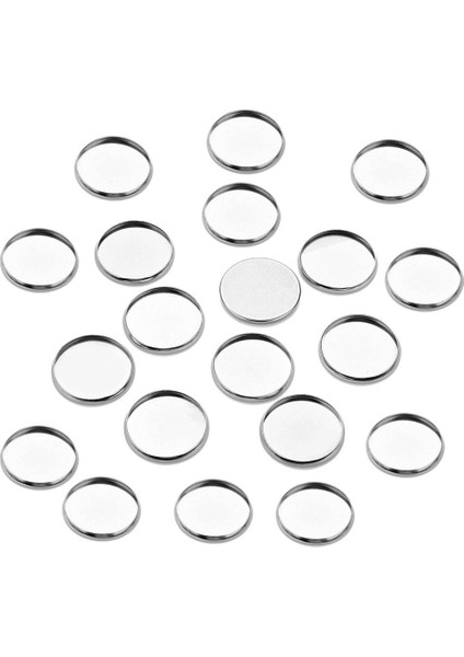 2x 20 Adet Paslanmaz Çelik Boş Yuvarlak Takı Yapımı Ayarları Cabochon Baz 12MM (Yurt Dışından)