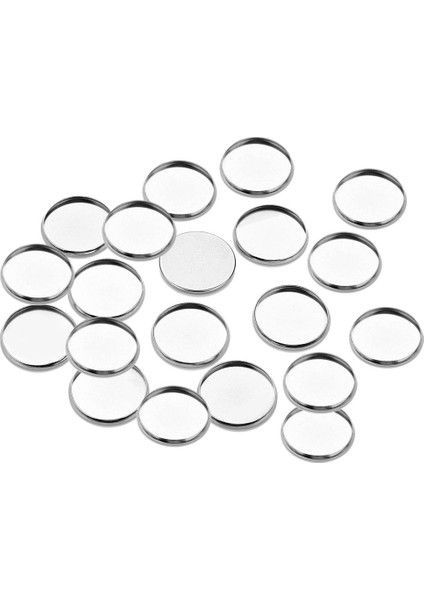 2x 20 Adet Paslanmaz Çelik Boş Yuvarlak Takı Yapımı Ayarları Cabochon Baz 12MM (Yurt Dışından)
