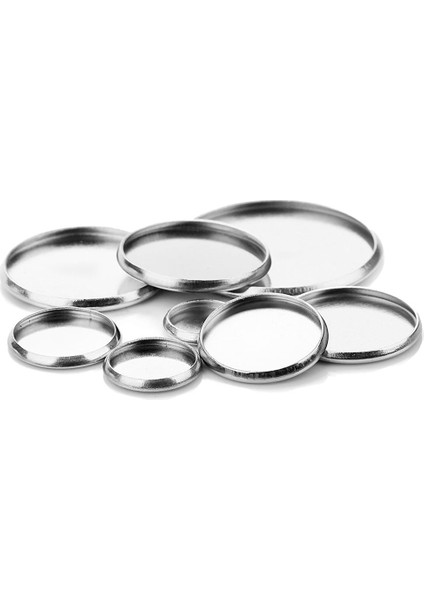 2x 20 Adet Paslanmaz Çelik Boş Yuvarlak Takı Yapımı Ayarları Cabochon Baz 12MM (Yurt Dışından)