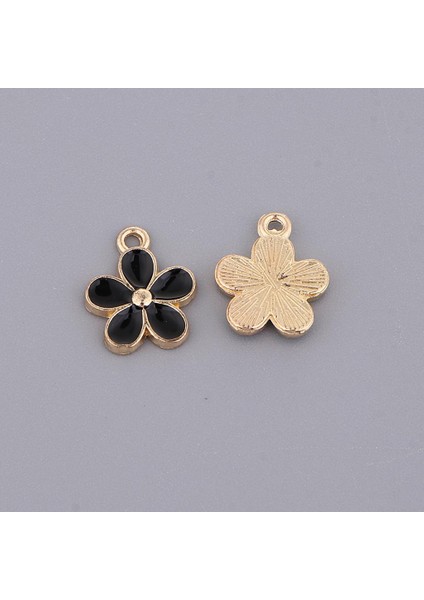 2x 10 Adet Emaye Çiçek Charms Kolye Takı Yapımı Için Bilezikler Dıy Siyah (Yurt Dışından) indirimleri
