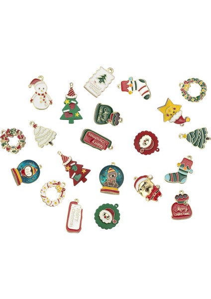 20PCS Sevimli Takılar Noel Emaye Kolyeleri Diy El Yapımı Mücevher Yapımı (Yurt Dışından)