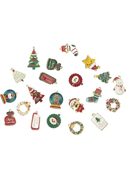 20PCS Sevimli Takılar Noel Emaye Kolyeleri Diy El Yapımı Mücevher Yapımı (Yurt Dışından)