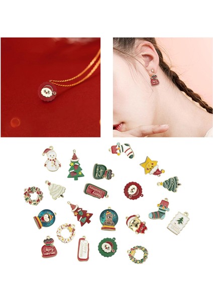 20PCS Sevimli Takılar Noel Emaye Kolyeleri Diy El Yapımı Mücevher Yapımı (Yurt Dışından)