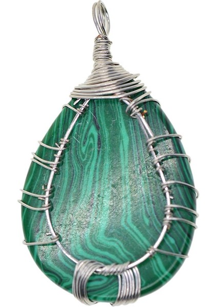 2x El Yapımı Kablolu Ağacı Kolye Kolye Malakit Gümüş (Yurt Dışından) indirimleri