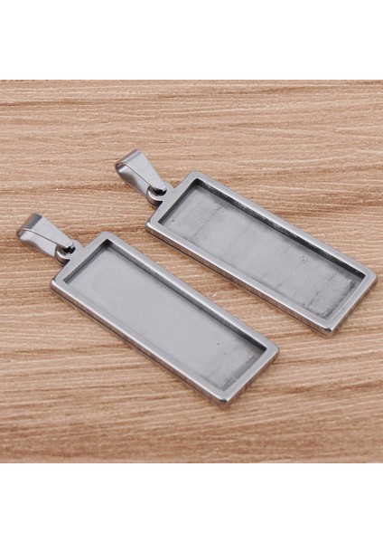 2x 2 Adet Dikdörtgen Boş Çerçeve Tepsi Baz Kare Kolye Kolye 10X30MM (Yurt Dışından) fiyatları