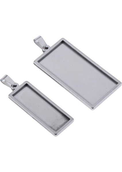 2x 2 Adet Dikdörtgen Boş Çerçeve Tepsi Baz Kare Kolye Kolye 10X30MM (Yurt Dışından) indirimleri