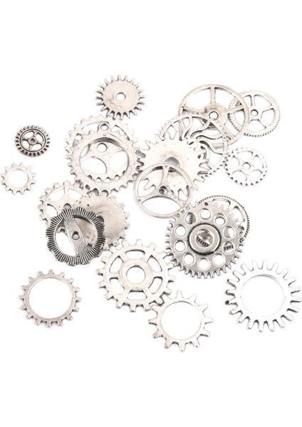20PCS Çeşitli Gümüş Steampunk Cogs Dişli Saat Izleme Takılar Boncuk Kolye (Yurt Dışından)