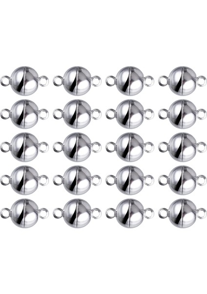 Güçlü Manyetik Toka Kapaklar Kolye Bilezik Yapma Aksesuarları Için Yuvarlak 20 Adet (Yurt Dışından)