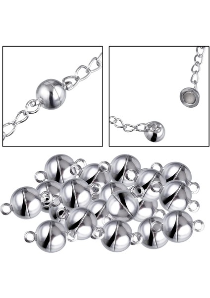 Güçlü Manyetik Toka Kapaklar Kolye Bilezik Yapma Aksesuarları Için Yuvarlak 20 Adet (Yurt Dışından) modelleri