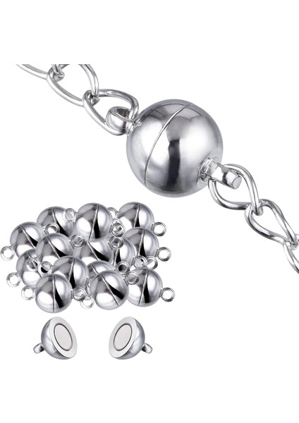 Güçlü Manyetik Toka Kapaklar Kolye Bilezik Yapma Aksesuarları Için Yuvarlak 20 Adet (Yurt Dışından) indirimleri