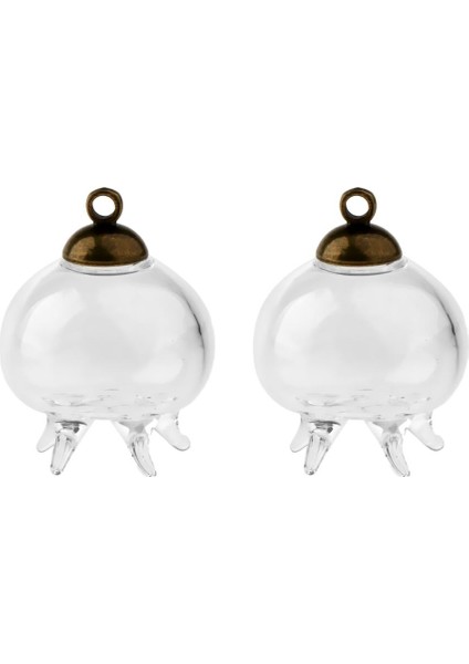2pcs Mini Denizanası Boş Cam Arzu Şişe Şişe Kolye Takılar Siyah (Yurt Dışından) modelleri
