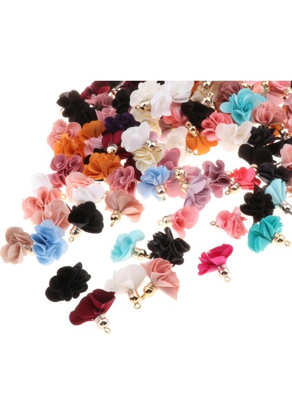 100 Adet Bez Kumaş Çiçek Kolye Püskül Charms Dıy Küpe Yapımı El Sanatları (Yurt Dışından) modelleri