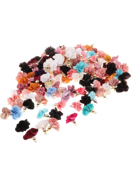 100 Adet Bez Kumaş Çiçek Kolye Püskül Charms Dıy Küpe Yapımı El Sanatları (Yurt Dışından) fırsatları