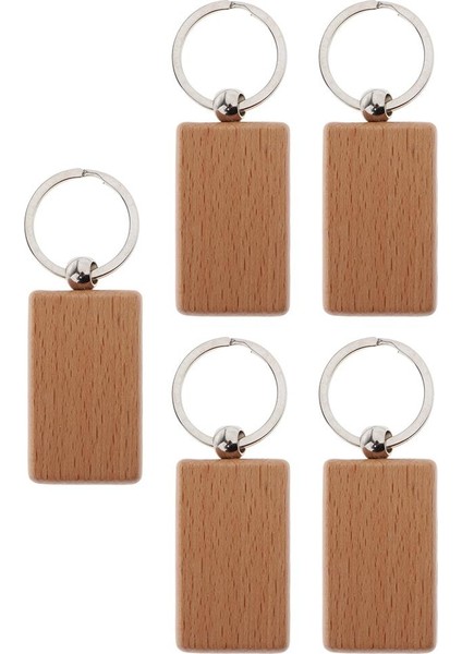 Boş Anahtar Ahşap Anahtarlık Anahtarlık Zanaat Çantası Kare 5X3CM (Yurt Dışından)