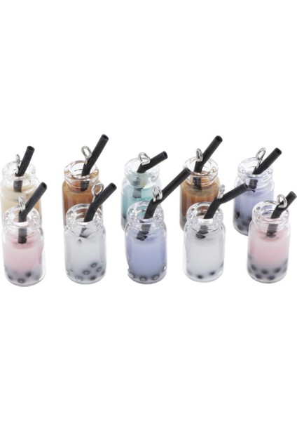 10PC Inci Süt Tea Cup Sheants Dıy Takı Zanaat Için Reçine Heykelcik Takıları (Yurt Dışından)