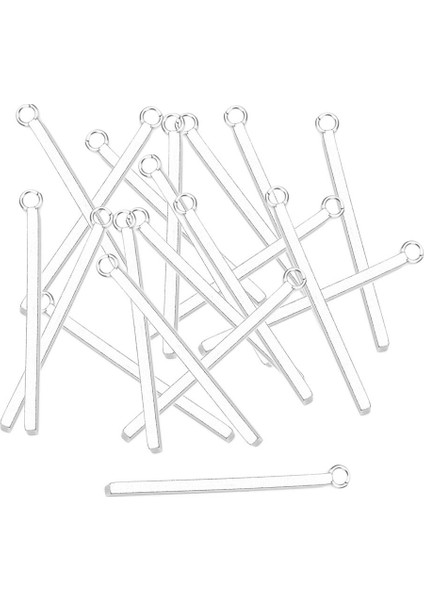 20X Boş Damgalama Etiketi Tahtalar 1.5X20MM Yapmak Için Dikdörtgen Takılar (Yurt Dışından)