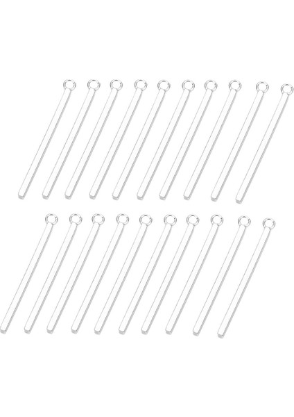 20X Boş Damgalama Etiketi Tahtalar 1.5X30MM Yapmak Için Dikdörtgen Takılar (Yurt Dışından)