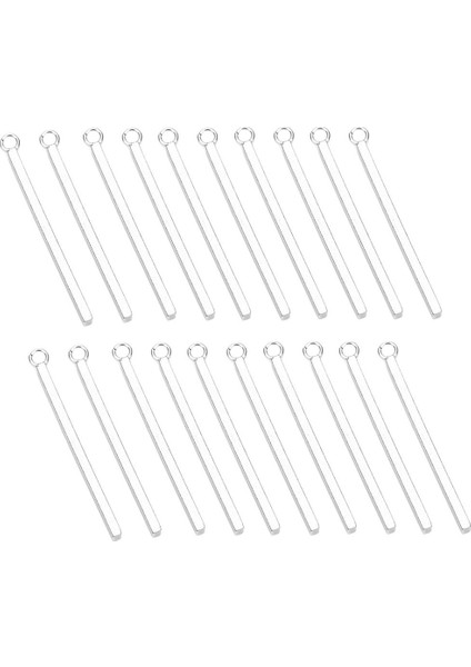 20X Boş Damgalama Etiketi Tahtalar 1.5X30MM Yapmak Için Dikdörtgen Takılar (Yurt Dışından)