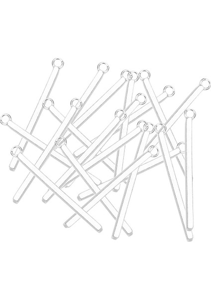 20X Boş Damgalama Etiketi Tahtalar 1.5X30MM Yapmak Için Dikdörtgen Takılar (Yurt Dışından)