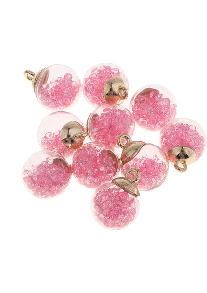 10 Adet Kristal Cam Top Takılar Parlak Rhinestone Takı Kolye Pembe (Yurt Dışından) fiyatları