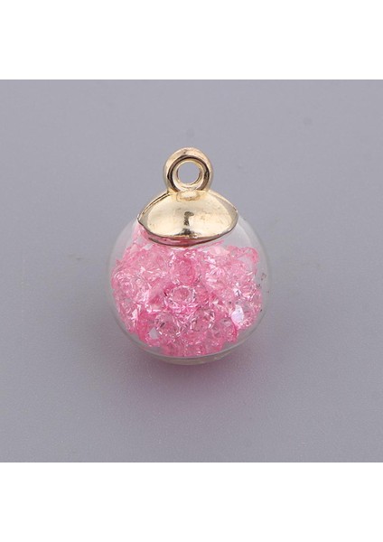 10 Adet Kristal Cam Top Takılar Parlak Rhinestone Takı Kolye Pembe (Yurt Dışından) modelleri