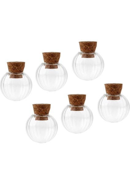 6pcs Dıy Şeffaf Küçük Cam Boş Kavanozlar Cork Dilek Şişeleri Mesajı 20MM (Yurt Dışından)