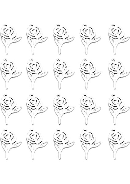 20PCS Metal Gül Kolye Takılar Takı Yapımları Kadın Moda (Yurt Dışından)