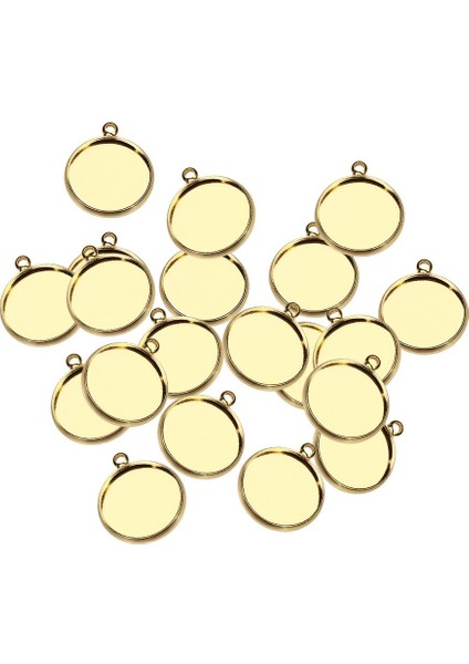 20PCS 10/12/14/pirinç Yuvarlak Boş Cabochon Taban Ayar Tepsileri 16MM (Yurt Dışından)