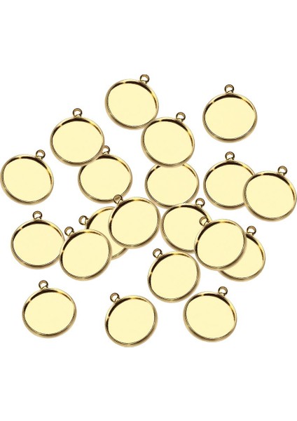 20PCS 10/12/14/pirinç Yuvarlak Boş Cabochon Taban Ayar Tepsileri 16MM (Yurt Dışından)
