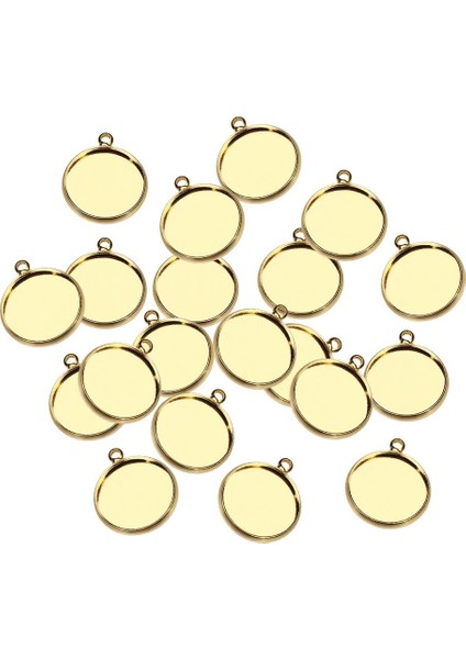 20PCS 10/12/14/pirinç Yuvarlak Boş Cabochon Taban Ayar Tepsileri 16MM (Yurt Dışından)