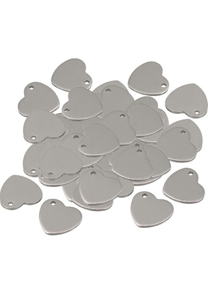 50PC Metal Etiketler Boş Damgalama Etiketleri Dıy Mücevher Yapımı Için Kalp Kolye Takılar (Yurt Dışından)