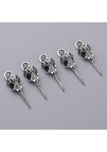 5pcs Alaşım Kafatası Crow Raven Kuş Baş Kafa Çekme Kolye Dıy Takı Bulguları (Yurt Dışından)