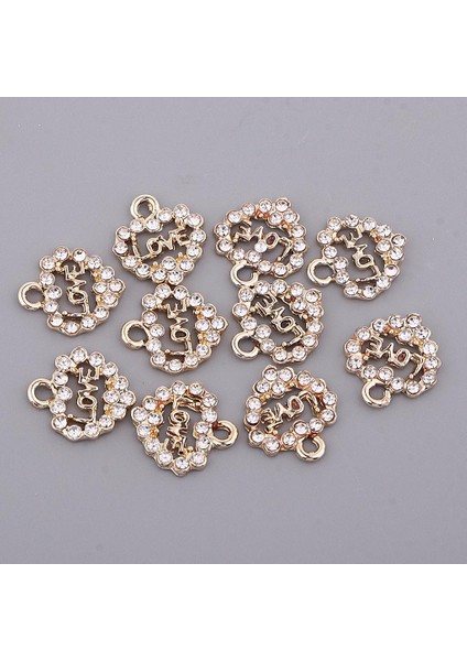 Güzel 10PCS Kristal Diamante Rhinestone Aşk Kalp Takılar Kolyeler Hediyeler (Yurt Dışından)