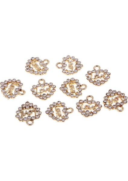 Güzel 10PCS Kristal Diamante Rhinestone Aşk Kalp Takılar Kolyeler Hediyeler (Yurt Dışından)