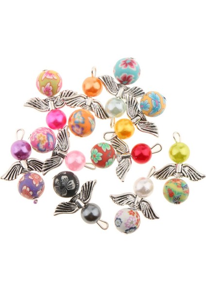 10PC Mix Angel Charms Kolye Takı Için Kil Boncuklar Yapım Melek Takıları (Yurt Dışından) fiyatları